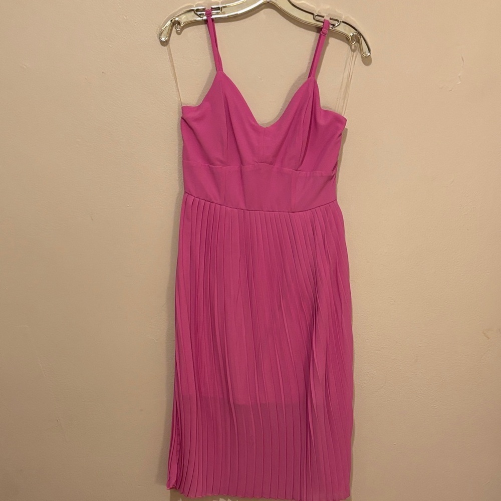 Bailey Blue Fuchsia Pleated Midi Dress